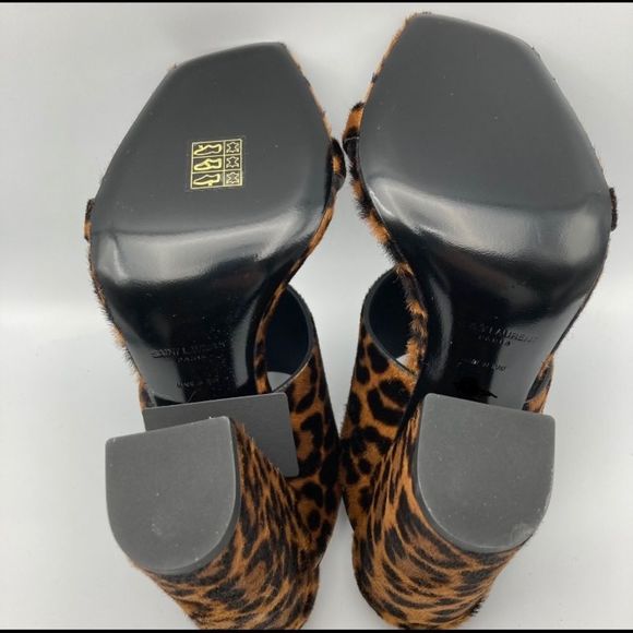 Saint Laurent OAK WOMENS PONY PRINT SANDAL SZ 37 US 7 - Picture 16 of 16